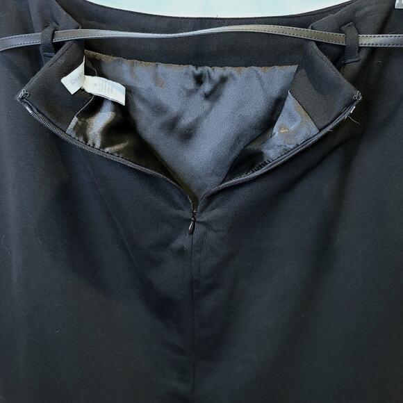 VTG Charter Club Pencil Skirt Sz 10 Skinny Belt Black Zip Slit Career Retro NEW - Picture 5 of 13